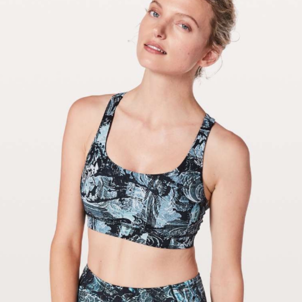 Lululemon Bra size 4- Stash N’ Run- Eternal Wave Starlight Black / Black